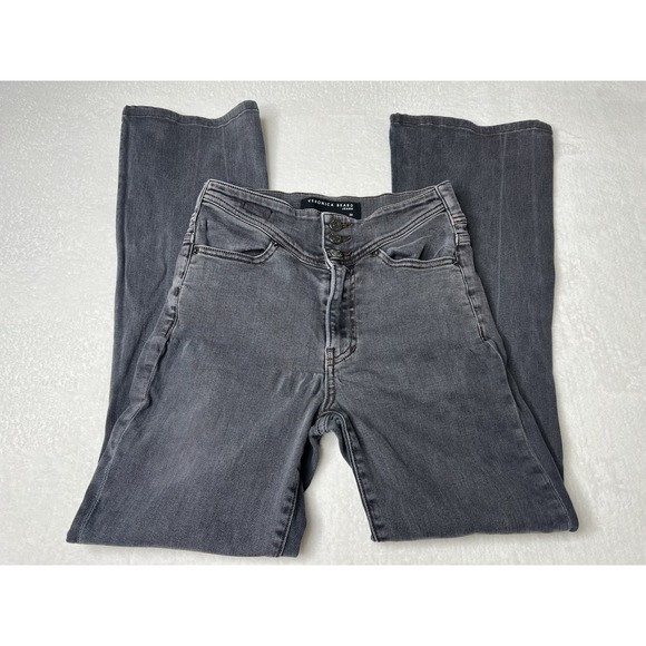 Veronica‎ Beard Beverly Skinny Flare High Rise Denim Jeans Gray Retro Cotton 26 - Picture 1 of 9